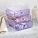 iDesign 3 Drawer Storage Organizer for Cosmetics, Makeup, Beauty Products and Office Supplies, Purple