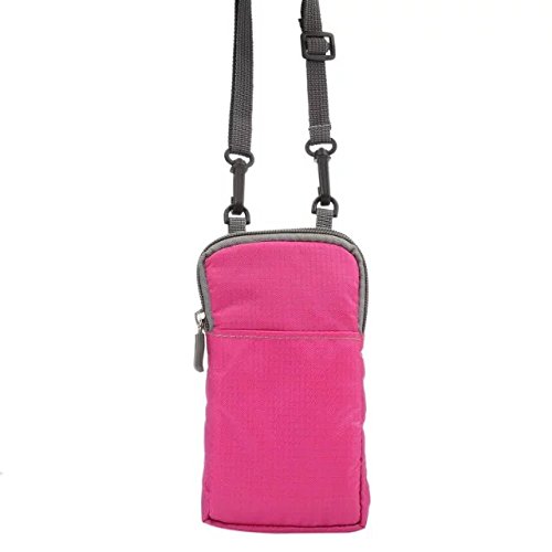 PT Universal Multipurpose Case Pouch Nylon Sporty Smartphone Holster Belt Clip Waist Bag for iPhone X XS XS MAX 8 7 6 Plus Samsung Galaxy S8 S9 Plus S7 Edge Note 8,9 (Pink) - Thumbnail 4