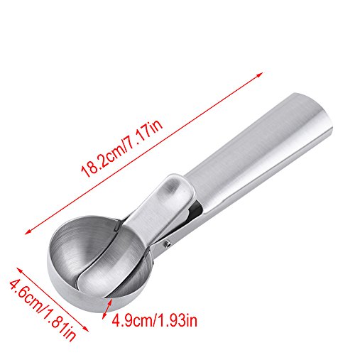 Ice Cream Spoon, Heavy Duty Stainless Steel Ice Cream Scoop Professional Ice-Cream Spade Fruit Spoon Melon Baller Scooper Kitchen Tool
