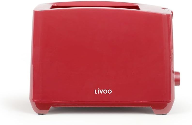 Grille-pain 2 fentes - LIVOO - DOD162RC - 750 W - Thermostat réglable : 7 niveaux - Rouge — photo 1 sur 4
