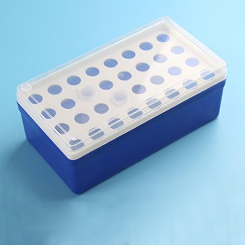PUL FACTORY Plastic Centrifuge Tube Stand Holder Box with Cover (5ml, 32 Position)