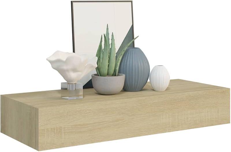 Scaffali con Cassetti da Parete 2 pz Rovere 60x23,5x10 cm MDF — foto 3 di 8