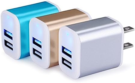 iPhone Charging Block, USB Wall Plug, Sixsim 3-Pack 2.1A Dual Port Wall Charger Adapter Fast Charger Cube Phone Charger Box for iPhone X 8 7 6 6S Plus, Samsung Galaxy S8 S7 S6, LG, HTC, Moto, Nokia