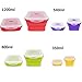 HomeIdeas Set of 4 Elegant, Fashionable & Stackable Food Storage Containers, Silicone Collapsible Lunch Bento Box, Freezer to Microwave Oven Safe, (350ML, 540ML, 800ML, 1200ML)