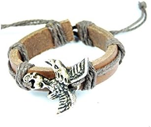 Linda Fashion Leather Bracelet, Eagle Charm, 12 Count