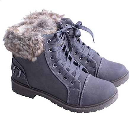 Ladies Faux Fur Grip Sole Winter Warm Ankle Womens Boots Trainers Shoes Size 3-7