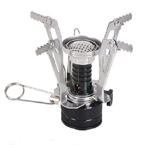 Borispaper Outdoor Ultralight Mini Portable Outdoor Backpacking Camping Stove + 2 Sets Folding Tableware
