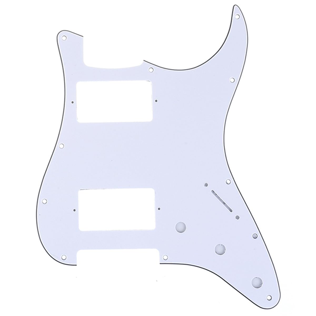 Musiclily Pro 11 Hole HH Strat Pickguard 2 Humbuckers Scratch Plate for American/Mexican Fender Standard Stratocaster Modern Style Electric Guitar, 3Ply White โ image 1