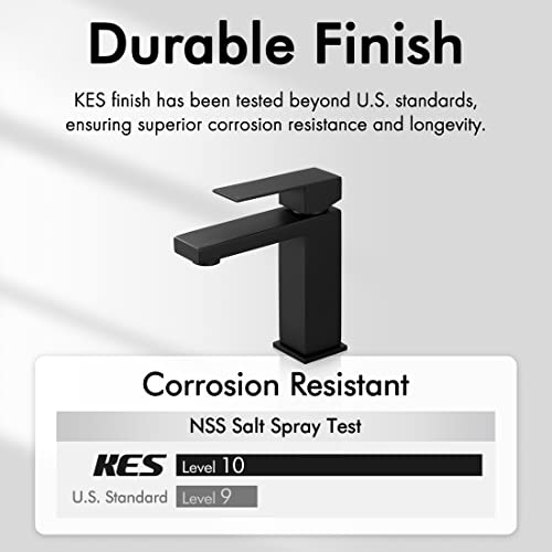 KES Black Bathroom Faucet Single Handle Type Bathroom Sink Faucet