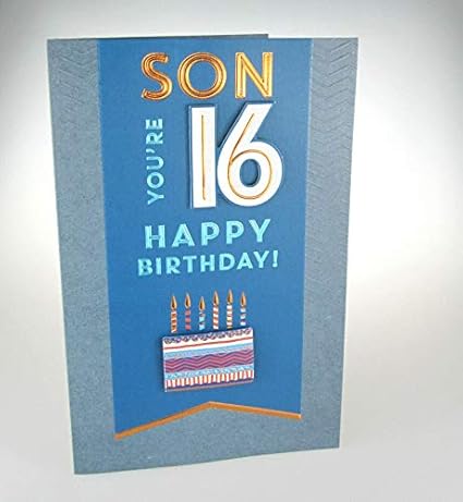Son You're 16 Happy Birthday Age 16th Lovely Card: Amazon.co.uk: Office