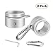 Aluminum Flagpole Rotating Rings, 360° Anti Wrap Flag Mounting Rings with Carabiner for 0.75-1.02 Inch Diameter Flagpole (Silver, Pack of 2)