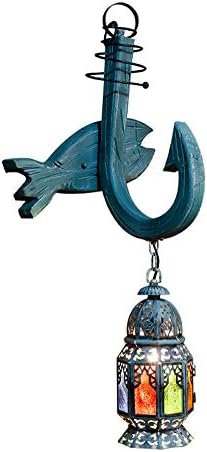 Wall Lamp Retro Turkish Lantern Bohemia Creative Bar Cafe Mediterranean Fish-shaped Solid Wood Wall Sconce