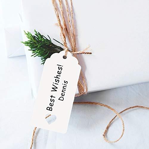 Koogel 200pcs Gift Paper Tags, Heart Kraft Paper Label with Strings for Gifts Arts Crafts Wedding Holiday Christmas