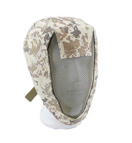LOOGU Tactical V3 Wire Mesh Paintball Airsoft Mask Safety Full Face Fencing Mask (Digital Camo)