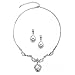 Mariell Silver Vintage Crystal Necklace and Earrings Jewelry Set for Prom, Bridal and Bridesmaids