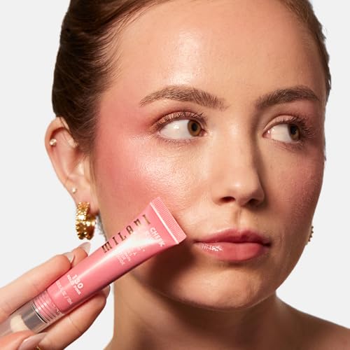 Milani Cheek Kiss Liquid Blush + Glow, Creamy 2-in-1 Blush for Cheeks and Highlighter Makeup for Dewy, Radiant Finish - 130 Dolce Pink