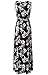 Zattcas Womens V Neck Sleeveless Empire Waist Floral Maxi Dress … (Small, Black White)