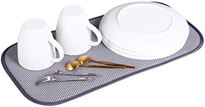 Jovilife 2Pack Dish drying mat,kitchen counter protection, drying mat microfiber, washable 918in Grey