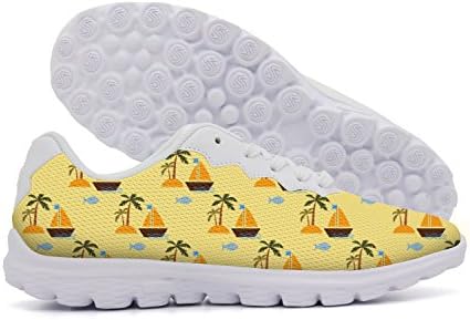 rttyl et67u67 Funny Womens Ladies Desert Island And Sailing Ship Traveling Athletic Shoes