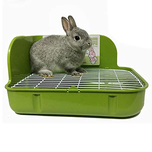 RUBYHOME Rabbit Litter Box Toilet, Plastic Square Cage Box Potty
