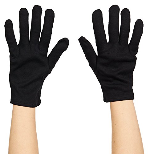 Rubies Costume Mens Black Cotton Gloves Accessory