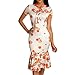 Botrong Women’s Summer Sexy Short Sleeve Dress Tied Knot Floral Print Ruffle Dress (Orange,XXXXL)thumb 1