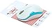 SHHHMOUSE Wireless Silent Noiseless Clickless Mobile Optical Mouse with USB Receiver and Batteries Included, Portable and Compact (White/Turquoise Blue)