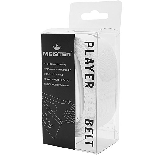 Meister Player Golf Web Belt - Adjustable & Reversible - White