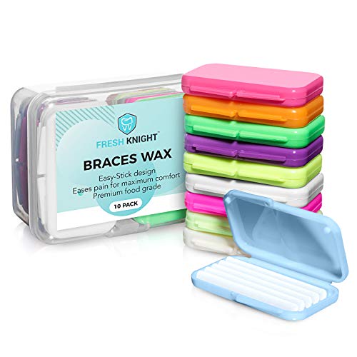 Braces Wax,10 Pack. Dental Wax for Braces & Aligners, Unscented & Flavorless 50 Premium