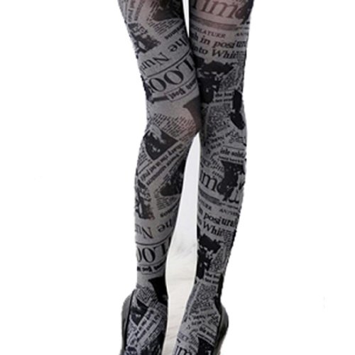 newspaper print tights