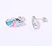 CiNily White Gold Plated Round Opal Zircon Stud Earrings Women Jewelry Gift Gemstone Stud Earrings 16mm