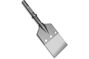 CHAMPION CHISEL WORKS HEAVY DUTY- Floor Scraper System, 1-1/8-Inch Hex Notch Shank 6" Wide 2mm Thick Stainless Steel Blade - Champion Chisel/Works great with Demolition Hammer Carts