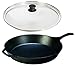 Lodge Seasoned Cast Iron Skillet with Tempered Glass Lid (15 Inch) - Cast Iron Frying Pan with Lid Set
