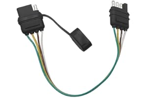 ROSY PIXEL 4 Pin Flat Trailer Connector 1 Ft Extension Harness - 4-Way Flat 4-Wire Plug