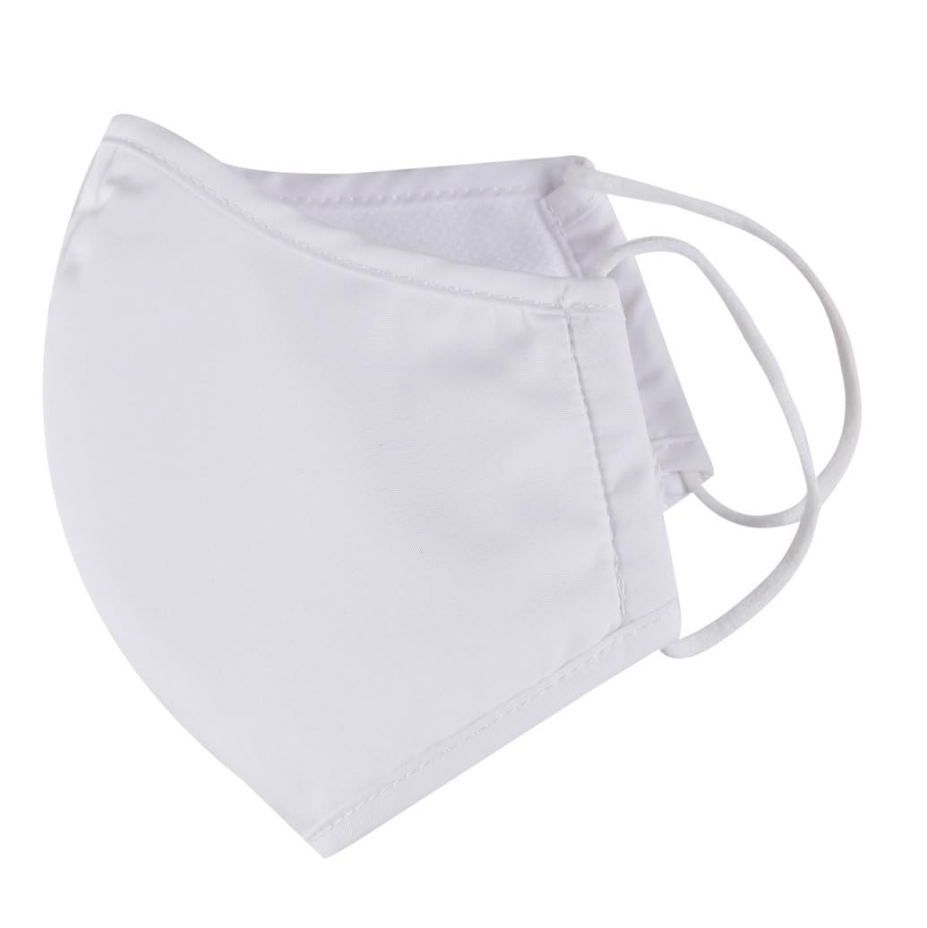 Iron Mountain 5 Pack 3 Layer Polyester Cotton Nano Mesh 30 x Washable Face Mask, White