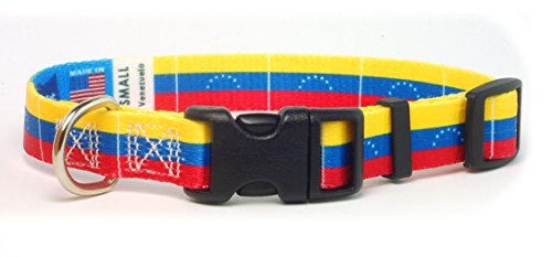 Venezuela Venezuelan Flag Dog Collar for by PatriaPet for Small Dogs
