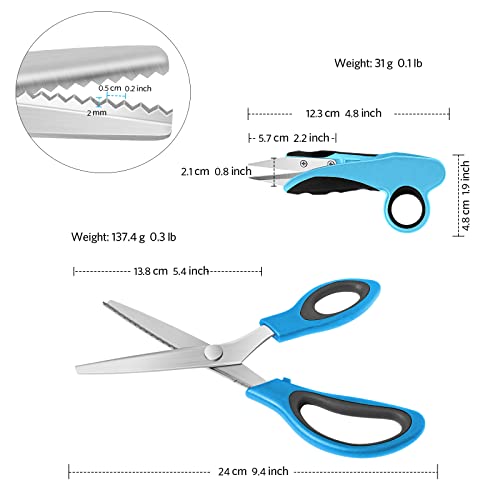 Left-Handed Pinking Shears - Professional Zig Zag Scissors 24cm, Ultra Sharp Blades For Fabric, Red/Black