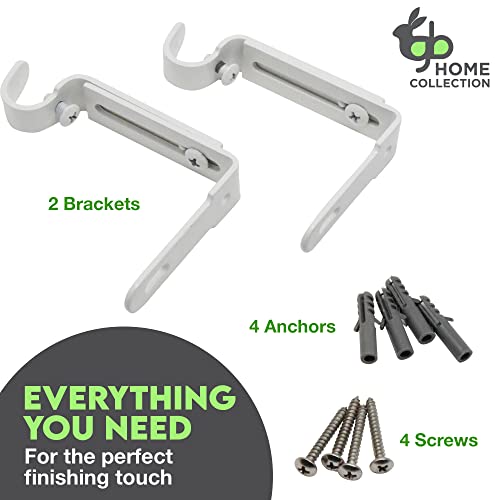 GB Home Adjustable Curtain Rod Bracket, Heavy Duty Curtain Rod Holders, Set of 2White Pricepulse