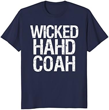 Mens Wicked Hahd Coah Shirt Funny Boston Massachusetts Accent Tee XL Navy