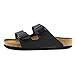 Birkenstock Women's Arizona Soft Footbed, Black Birko-Flor, 44 Regular EU
