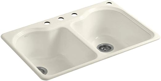 Kohler K 5818 4 96 Hartland Self Rimming Kitchen Sink With Four