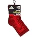 adidas Boys Youth High Quarter Socks (2 Pack), Black/Power Red Collegiate Burgundy/Ray Red, Medium