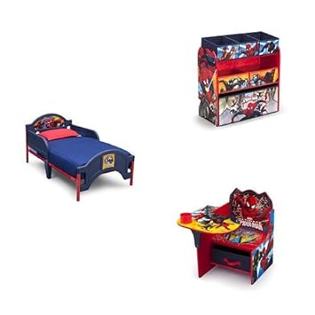 Amazon Com Marvel Spider Man 3 Piece Toddler Bedroom Bundle