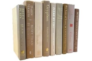 Covogoods Real Books by Color for Office or Home Decor - Interior Design Wedding Display Photo Prop Staging Decoration (7 Books, Tan/Beige)