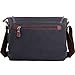 Tocode Canvas Messenger Shoulder Bag Fits up to 14 Inch Laptop (Dark Gray)