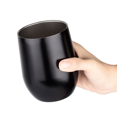 TianJi 9 oz Insulated Wine Tumbler Vacuum Double Wall Stainless Steel Water Bottle Wine Bottle Temperature Preservation Cup for Red, White Wine, Cocktail, Liquors and Nonalcoholic Beverages£¨Black£ - Thumbnail 2