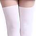 HDE Women's Fun Pattern Printed Tattoo Pantyhose Stockings (White Mock Thigh Highs),One Size