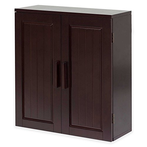 Elegant Home Fashions Collection Versatile Design 2-Door Wall Cabinet, Dark Espresso - Thumbnail 2