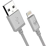 Wanshine iPhone Cable Lightning Charger 3ft Nylon Braided - [Apple MFi Certified] for iPhone 7/7 Plus 6/6s Plus 5s/5c/5, iPad Pro, Air 2 and More (Silver)