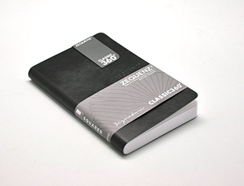 Zequenz Classic 360 Soft Cover Notebook, Soft Bound Pocket journal, 3.5 x 5.5, 85 sheets / 170 pages, Plain, Blank thick premium paper, Black